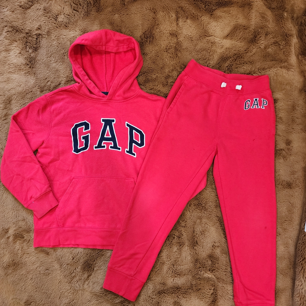 💙 GAP Kids, Large (10), 2pcs, Red Hoodie and Sweatpants Set
